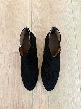 Black Suede Ankle Boots - Women